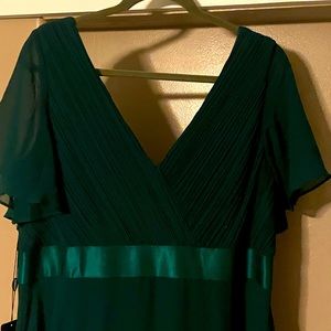 Emerald green floor length dress